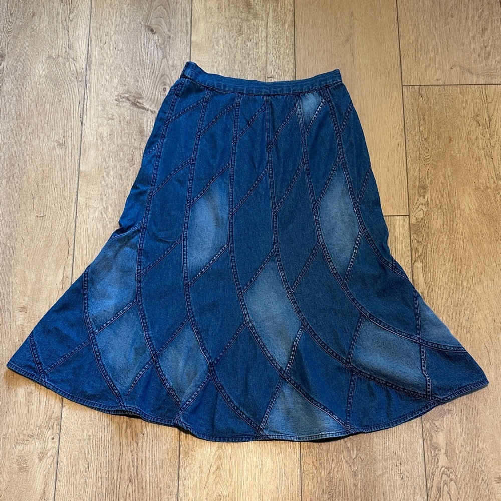 Y2K Stitched Studio West Denim Skirt Size Small